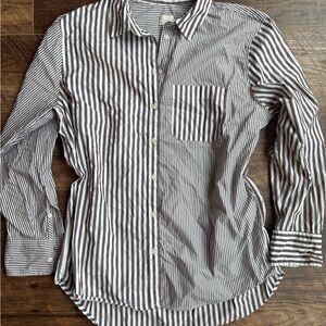 Classic Brown and White Striped Women’s Shirt